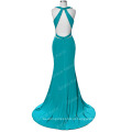 Grace Karin 2016 Dark Turquoise Deep V-Neck Backless High-Split Vestidos de noite GK000047-1